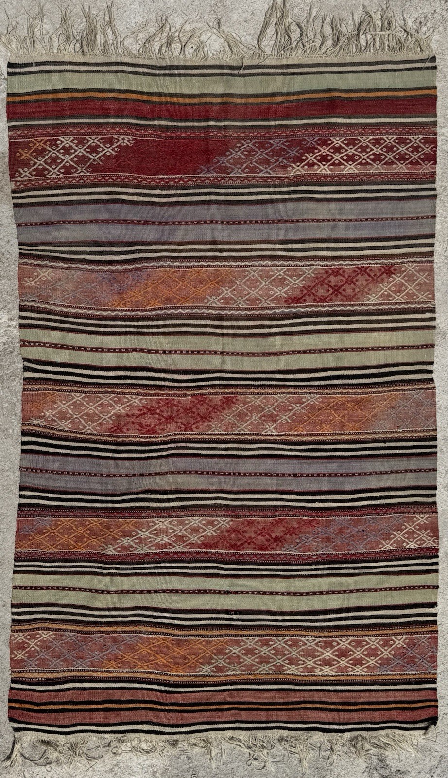 Anatolian Tribal Kilim Rug From Uşak Turkey - 240cm x 132cm gallery