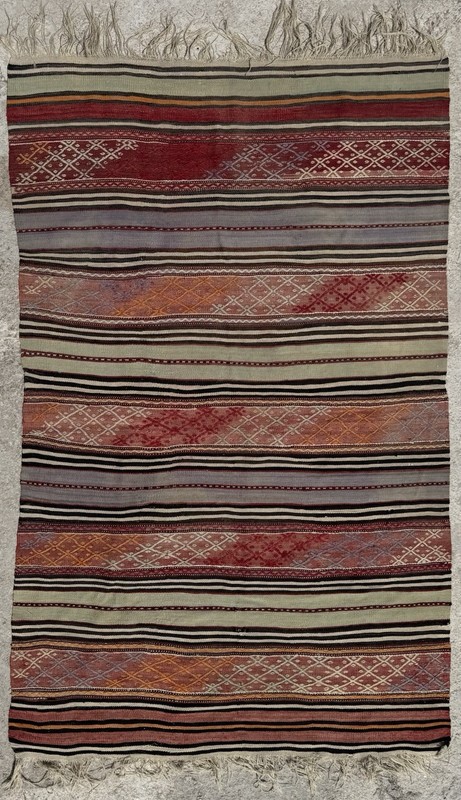 Anatolian Tribal Kilim Rug From Uşak Turkey - 240cm x 132cm gallery