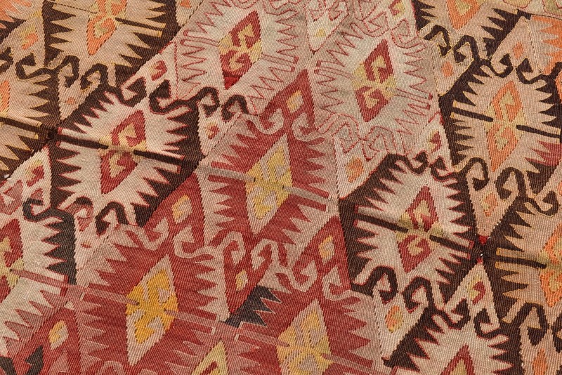 Turkish Rug 53''x91'' Vintage Muted Soft Color Rug Antique Wool Kilim 135x233cm gallery
