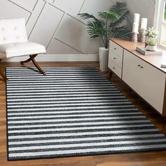 Moroccan Area Rugs Dark-Gray Striped Modern Living Room Carpet Large Carpet