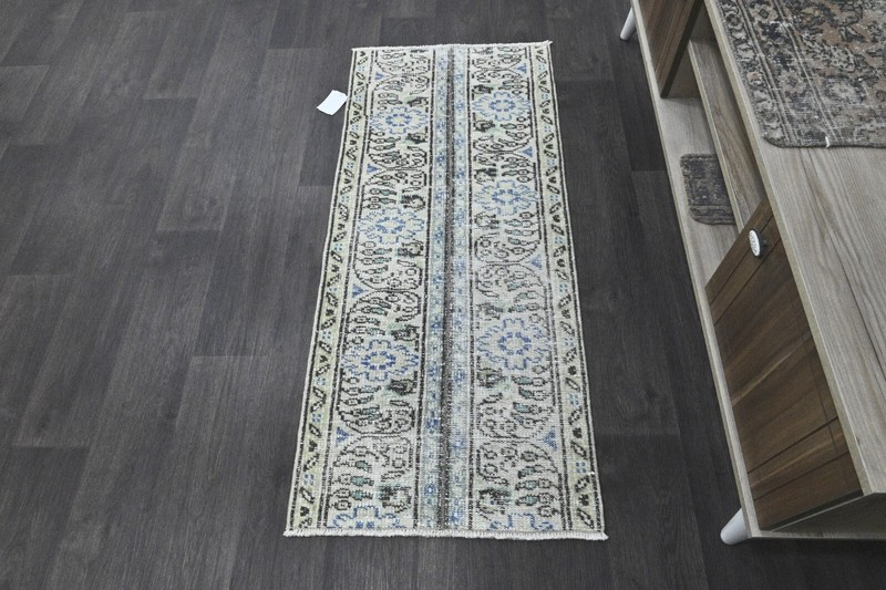 Oushak Turkish Doormat Rug 2x4 BEIGE Vintage Anatolian Handmade Small Kilim Rug gallery