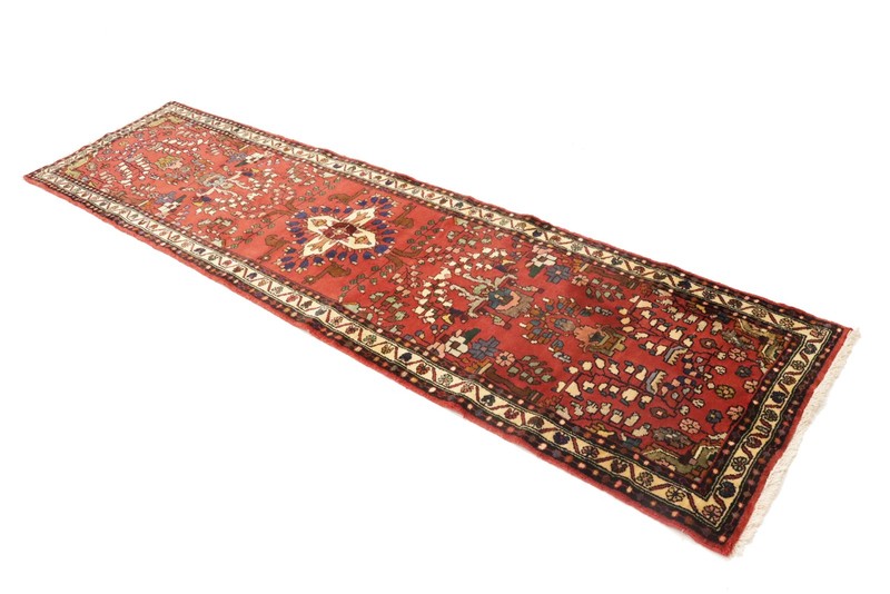 Handmade Vintage Oriental Runner Rug Red Floral Design Kitchen Carpet 2'5X9'7 ft gallery
