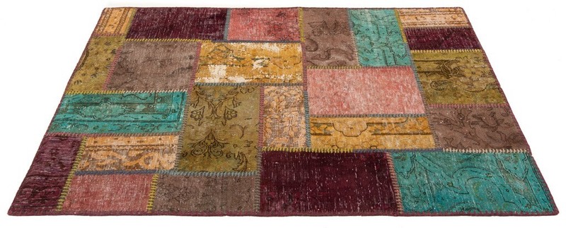 Patchwork 153x104 cm Hand Knotted Oriental Rug Vintage Carpet gallery