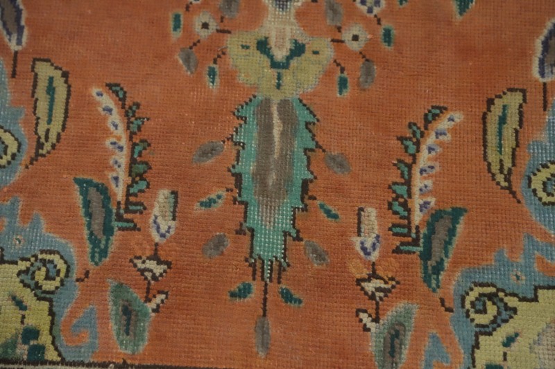Over-Dyed Orange Wool Traditional Vintage Rug Hand-made Room Size Carpet 6x9 gallery