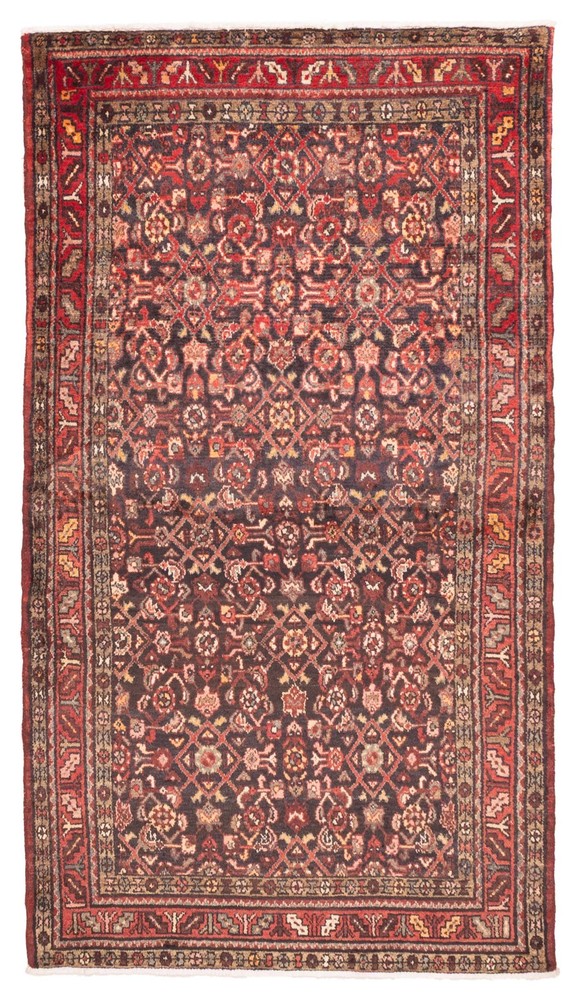 Vintage Hand-Knotted Carpet 3'7" x 6'7" Traditional Oriental Wool Area Rug