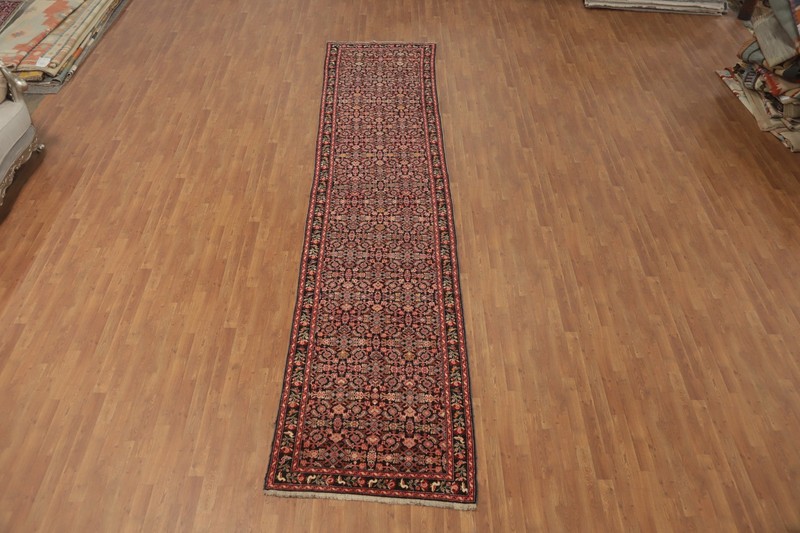 Black Antique Traditional Vegetable Dye 16 ft Long Runner Rug Hand-knotted 4x16 gallery