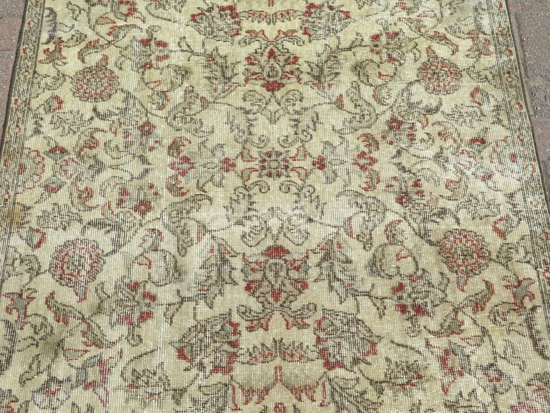 Turkish Oushak Rug, Vintage Carpet, Handwoven Floral Rugs Modern Carpet 47"x87" gallery