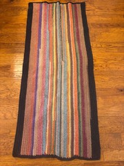 Vintage Hand Made Crocheted Rug Primitive Runner 27” x 66”