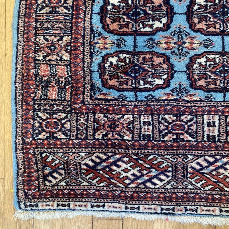 Vintage Rug 2' 1 x 3' 4 Blue Hand Knotted Oriental Rug Bokhara gallery