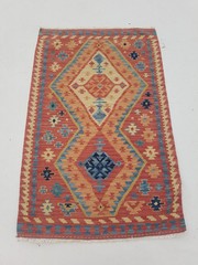 Distressed Vintage Traditional Handmade Afghan Wool Brown Kilim 4.10x3ft