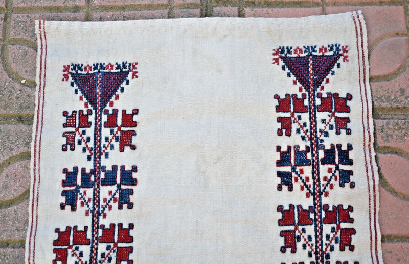 Antique Turkish Rug 16'' x 25'' Collector's Item Cicim Apron Wall Hangings Rug gallery