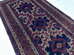 115 X 215 cm Vintage Latif Khani Natural Vegetable Dye Tribal Nomad Maldari Rug