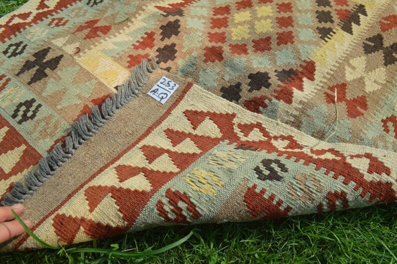 310 X 80 CM Stunning Turkish Flat Fine Weave Natural Vegetable Dye Kilim Runner gallery
