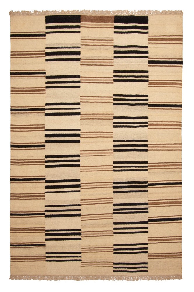 Vintage Hand Woven Area Rug 5'6" x 8'4" Traditional Wool Oriental Carpet