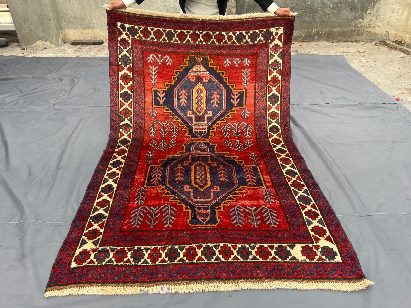 4'6 x 7'1 ft Antique Afghan Baluchi Rug Hand Knotted Tribal Wool Oriental Carpet gallery