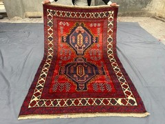 4’6 x 7’1 ft Antique Afghan Baluchi Rug Hand Knotted Tribal Wool Oriental Carpet