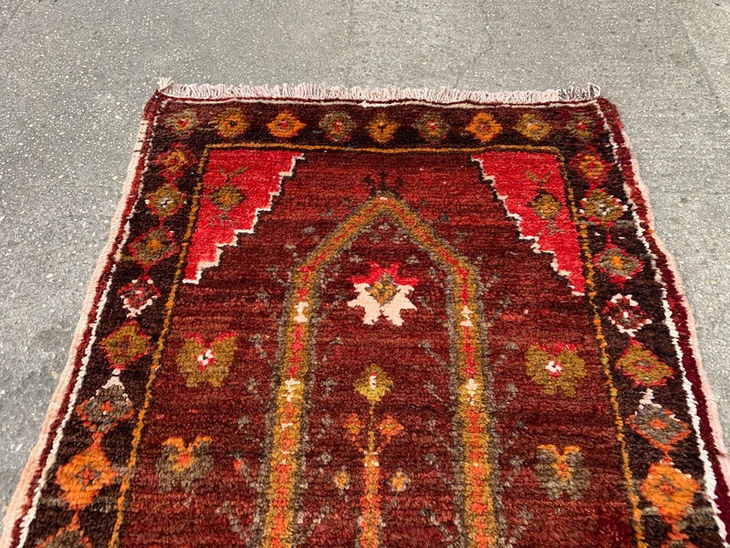 1'10'' x 3'11'' Vintage Natural Rug Village Rug Handmade Carpet.SKU:Y695 gallery