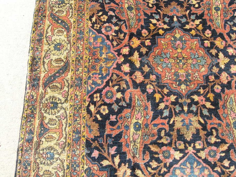 Antique 1800s I s p h a h a n Ahmad Agha Fine Oriental Rug Carpet 54x88" pile gallery