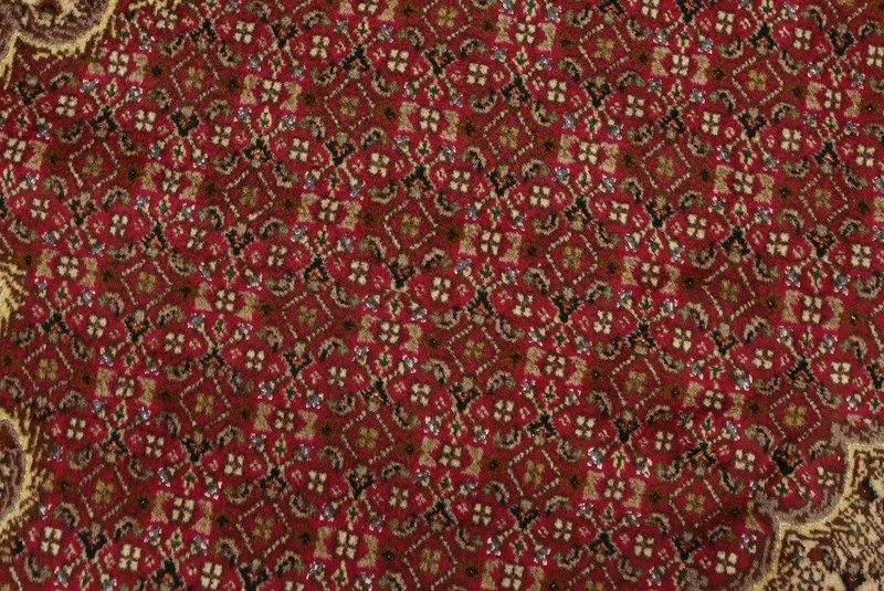 Tabrizi Mahi Rug 6’7” x 9’9” Red Wool/Silk Traditional Hand-Knotted Carpet gallery