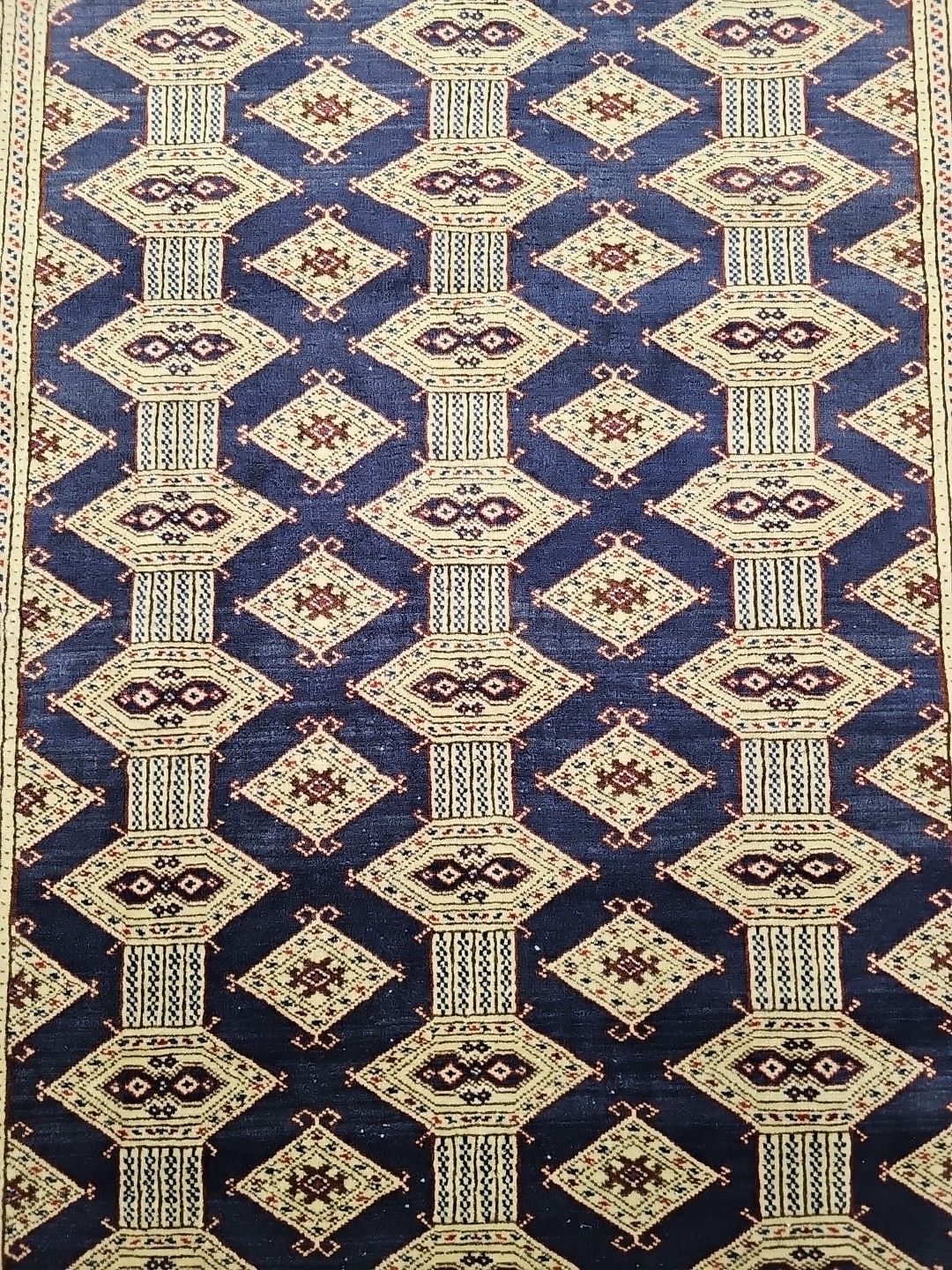 Hand-Knotted Silk Foundation Wool Pile Turkmenistan Antique Rug 4'1"×5'4" gallery