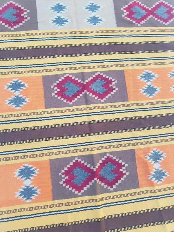 Vintage Traditional Handmade Turkish Wool Yellow Kilim 6x3.8ft gallery