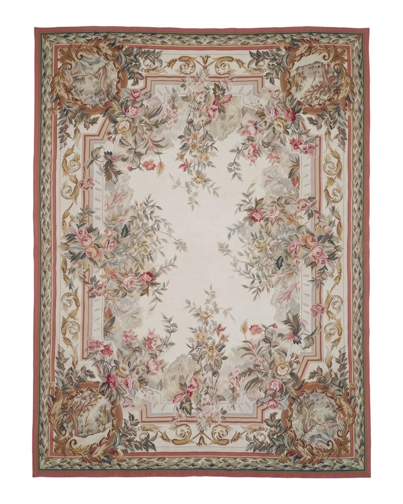 Aubusson Wool Rug 6x9, Traditional, French European