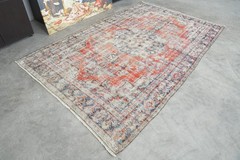 5×8 ft rug, antique turkish carpet vintage oushak rug hand-knotted small rug,426
