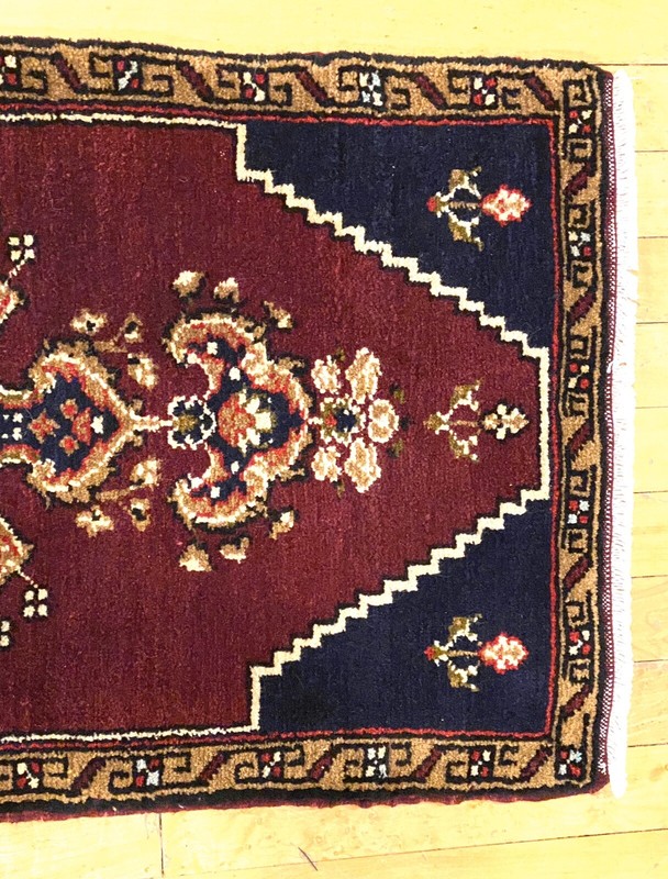 Lovely Vintage 1950-1960's Wool Pile, Natural Dye Rug Turkey 3’4”x1’8” gallery