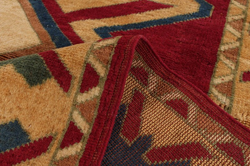 Vintage Geometric Area Rug 5'0" x 6'9" Traditional Hand-Knotted Wool Carpet gallery