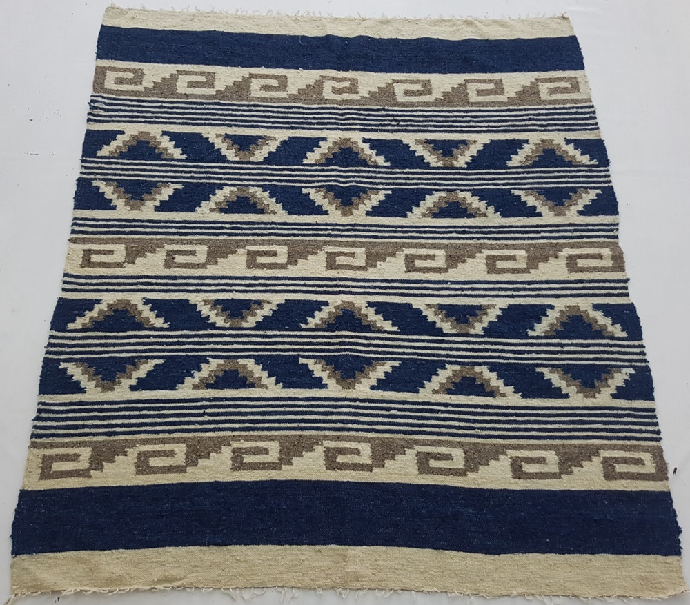 Vintage Handmade Traditional Toned American Kilim Floor Rug Carpet 188x168 cm
