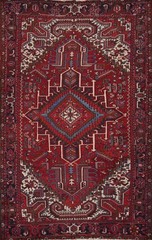 Red Traditional Wool Vegetable Dye Area Rug 8×12 ft Hand-knotted for Living Room