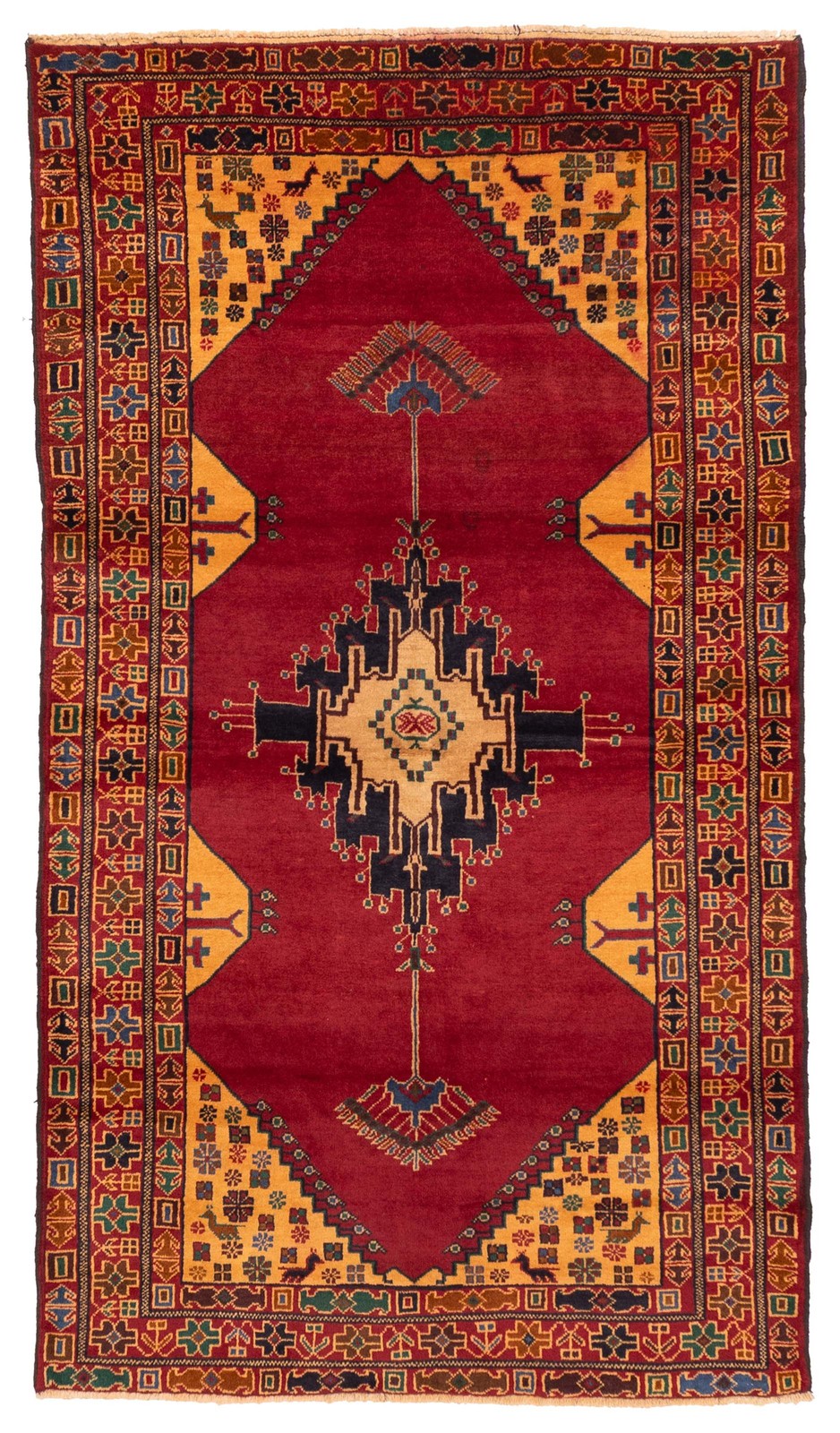 Vintage 3'9" x 6'10" Traditional Hand Knotted Vegetable Dye Wool Area Rug gallery