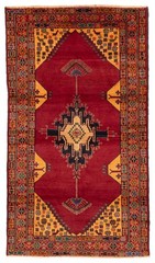 Vintage 3’9″ x 6’10” Traditional Hand Knotted Vegetable Dye Wool Area Rug
