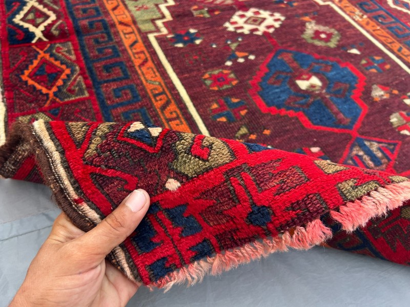 3'1 x 4 ft Antique Turkish Hand Knotted Prayer Rug Tribal Geometric Wool Carpet gallery