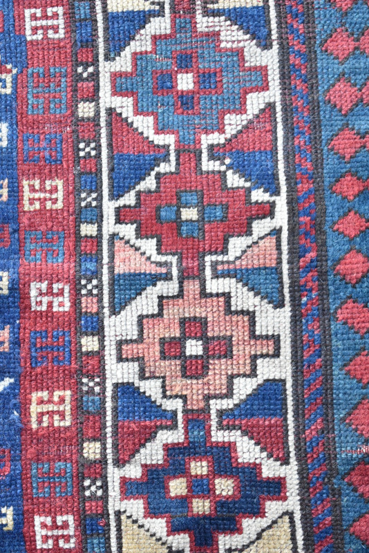 Fabulous Antique Caucasian Rug 43'' x 80'' Collector Item Great Color Kazak Rug gallery