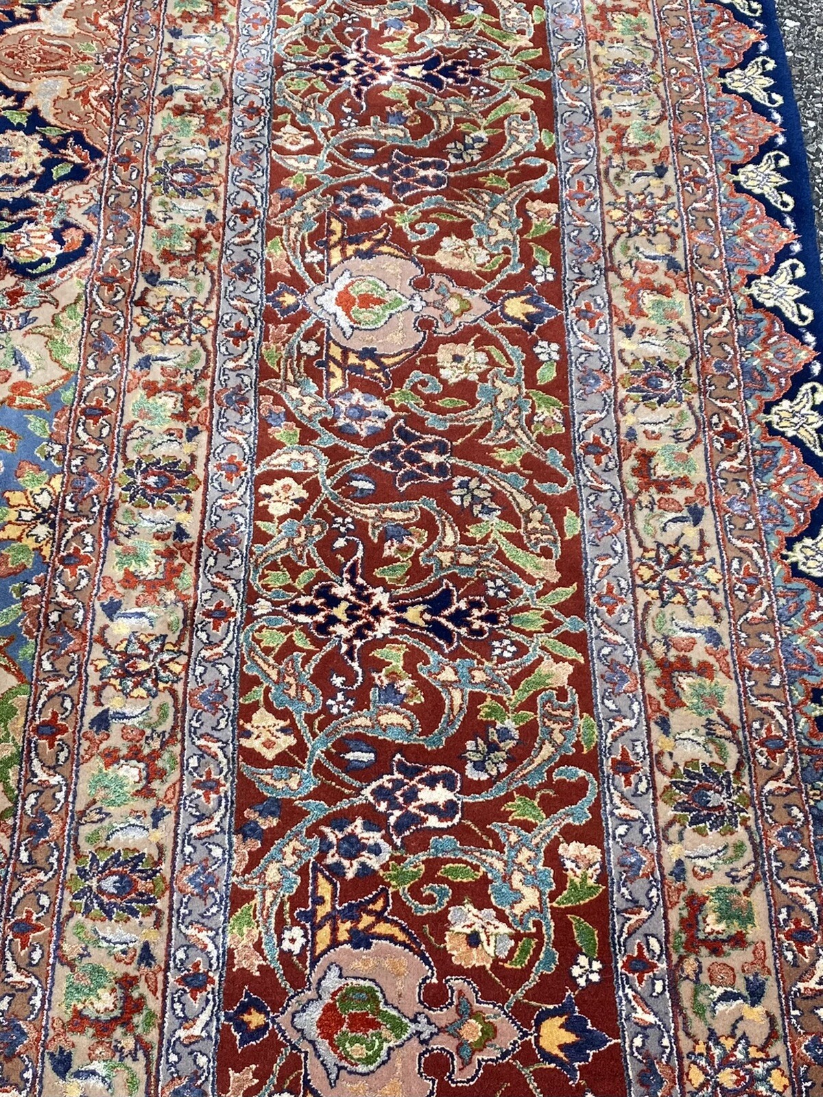C 1950s VERY FINE ESPAHAN RUG 10x14 HIGH KPSI WOOL LOTS OF SILK gallery