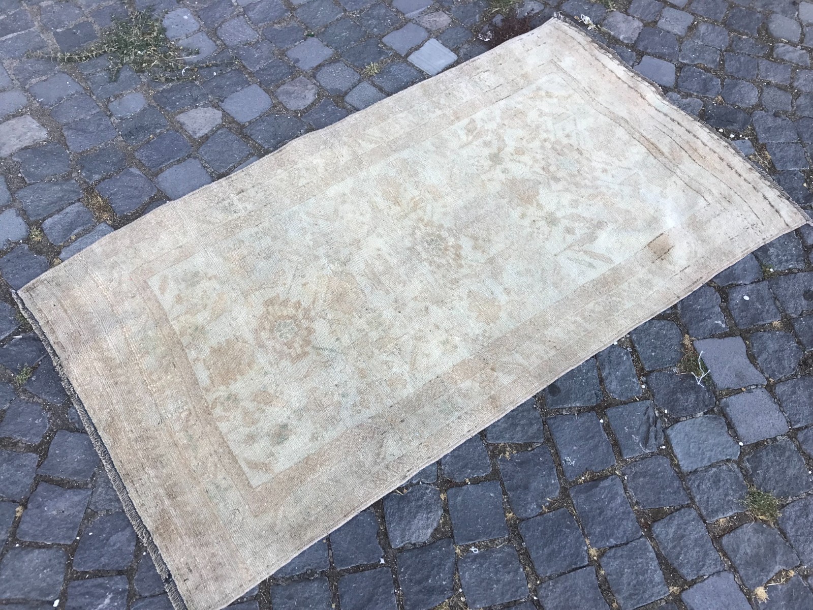 Bohemian Area Rug Handmade Wool Rug Turkish Vintage Traditional Rug 2,6 x 4,9 ft gallery