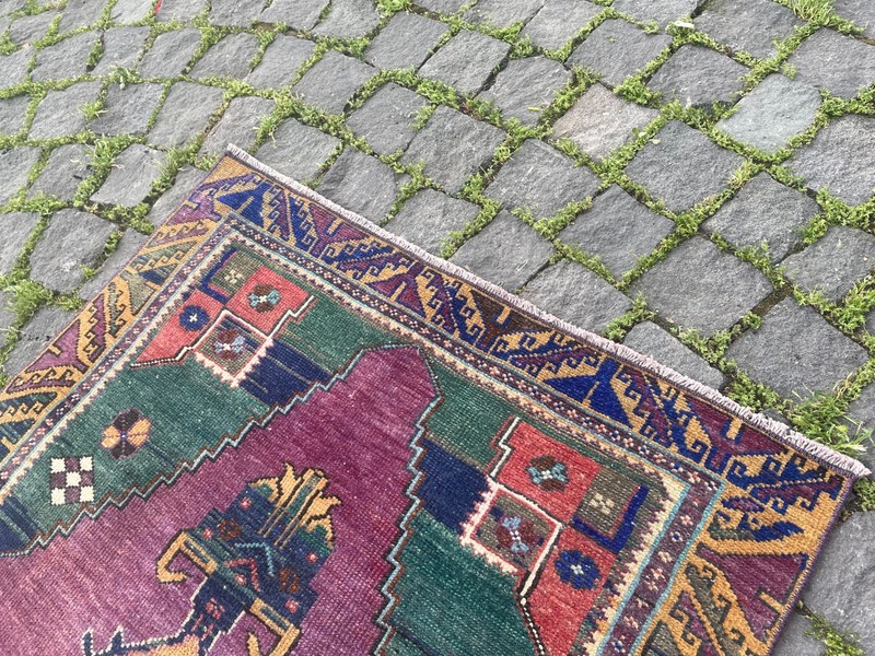 Home Decor Rug, Turkish Vintage Rug, Boho Decor Rug, 2,5 x 4,4 ft gallery