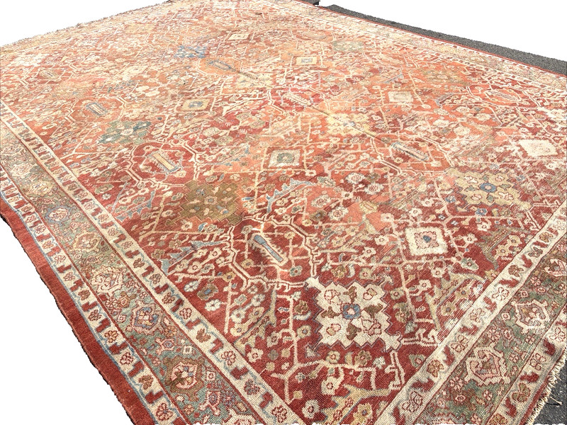 Auth: Mid 19th C Antique Sultanabbad Rare Mystical Art Beauty Salmon 10x14 gallery
