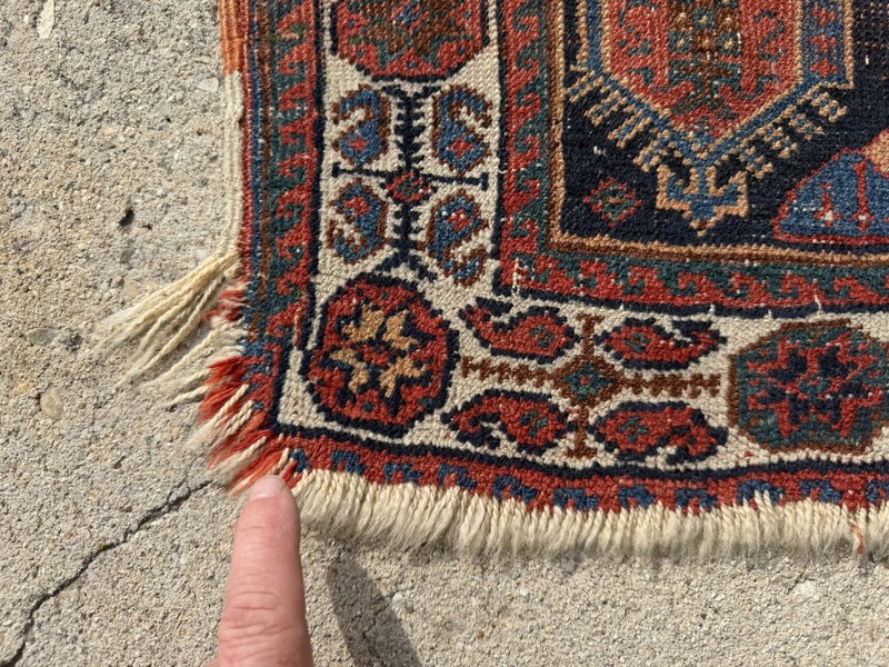 Antique Tribal Bag Face Oriental Rug gallery