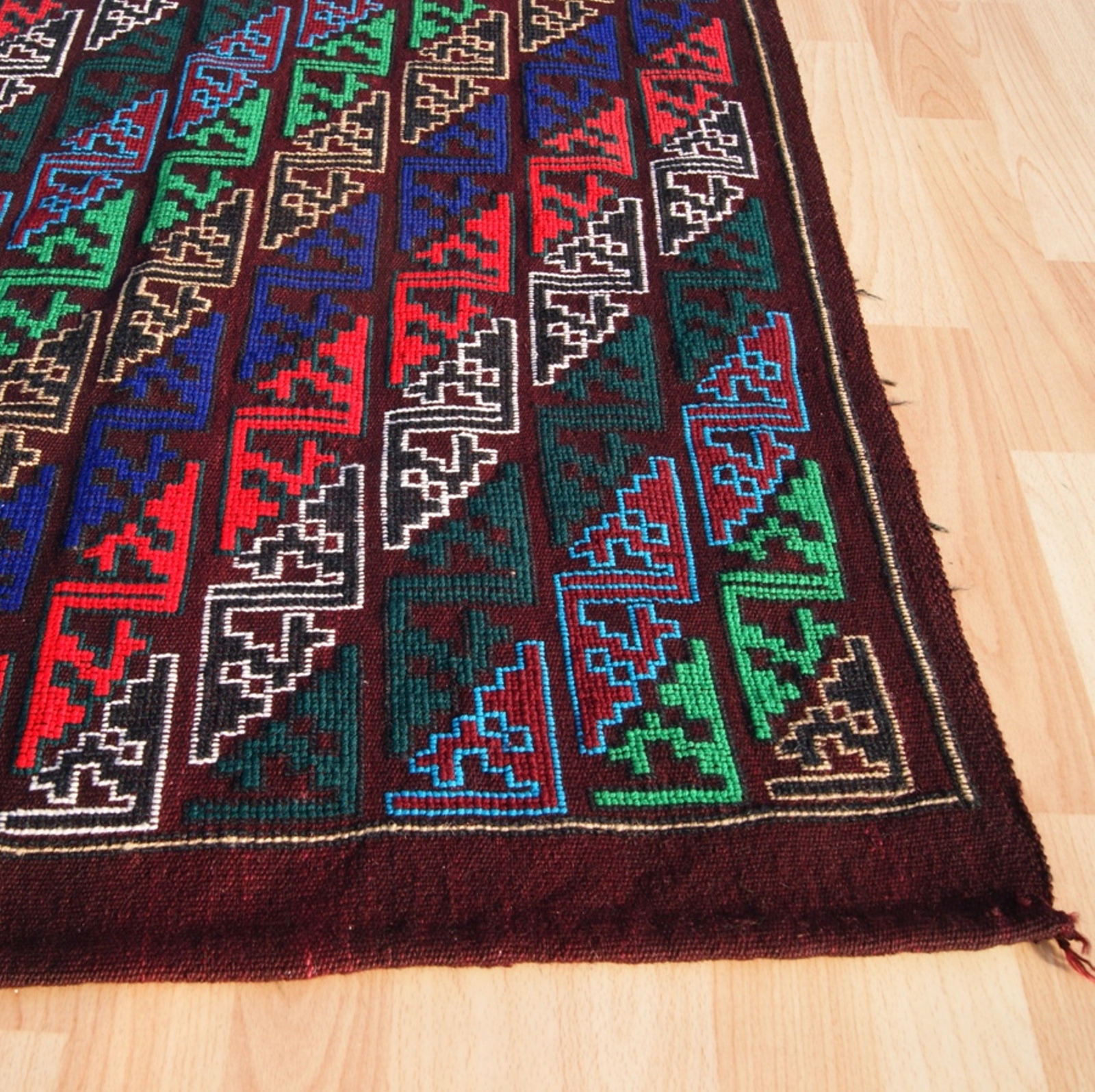 EMBROIDERED WOOL HANDWOVEN RECTANGLE TURKISH ANATOLIAN KELIM 30+ AREA RUGS 6X8ft gallery