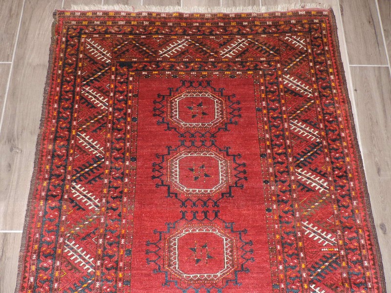 4x7ft. Handmade Turkoman Beshir Ersari Wool Rug gallery