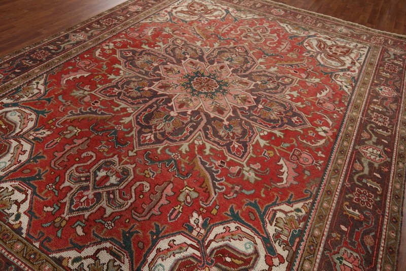 Hand-Knotted Vintage Area Rug 8x11 Ft Traditional Medallion Oriental Wool Carpet gallery