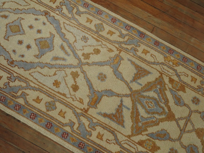 Modern Unique Turkish Oushak Ushak Rug Runner 2'8''x16'8'' gallery