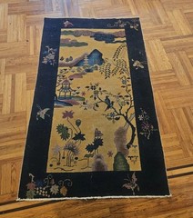 Antique Chinese Nichols Art Deco Wool Rug, Circa 1920s–1930s