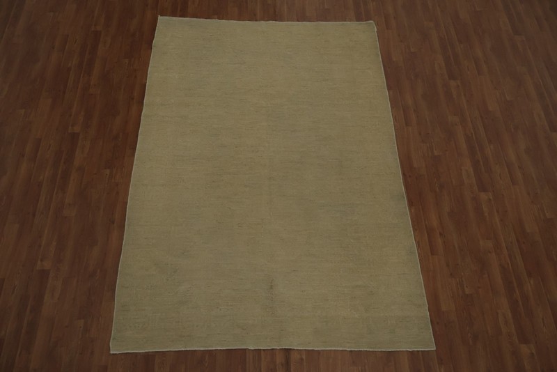 Elegant Minimalist Oushak Beige Rug Handmade for Sophisticated Interiors 6x8 gallery