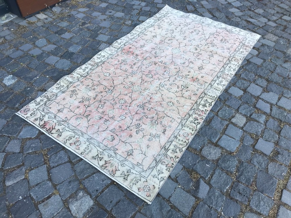 Turkish Vintage Rug, Home Decor Rug, Boho Decor Rug, Oushak Kilim Rug, 3,5x6,4ft
