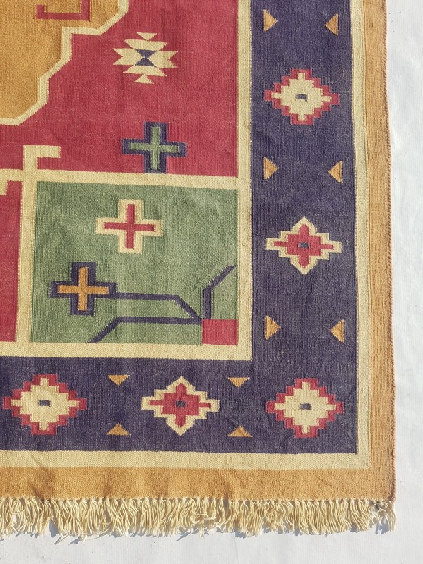Vintage Traditional Handcrafted Turkish Kilim Rug for Home Décor 245x156 cm gallery