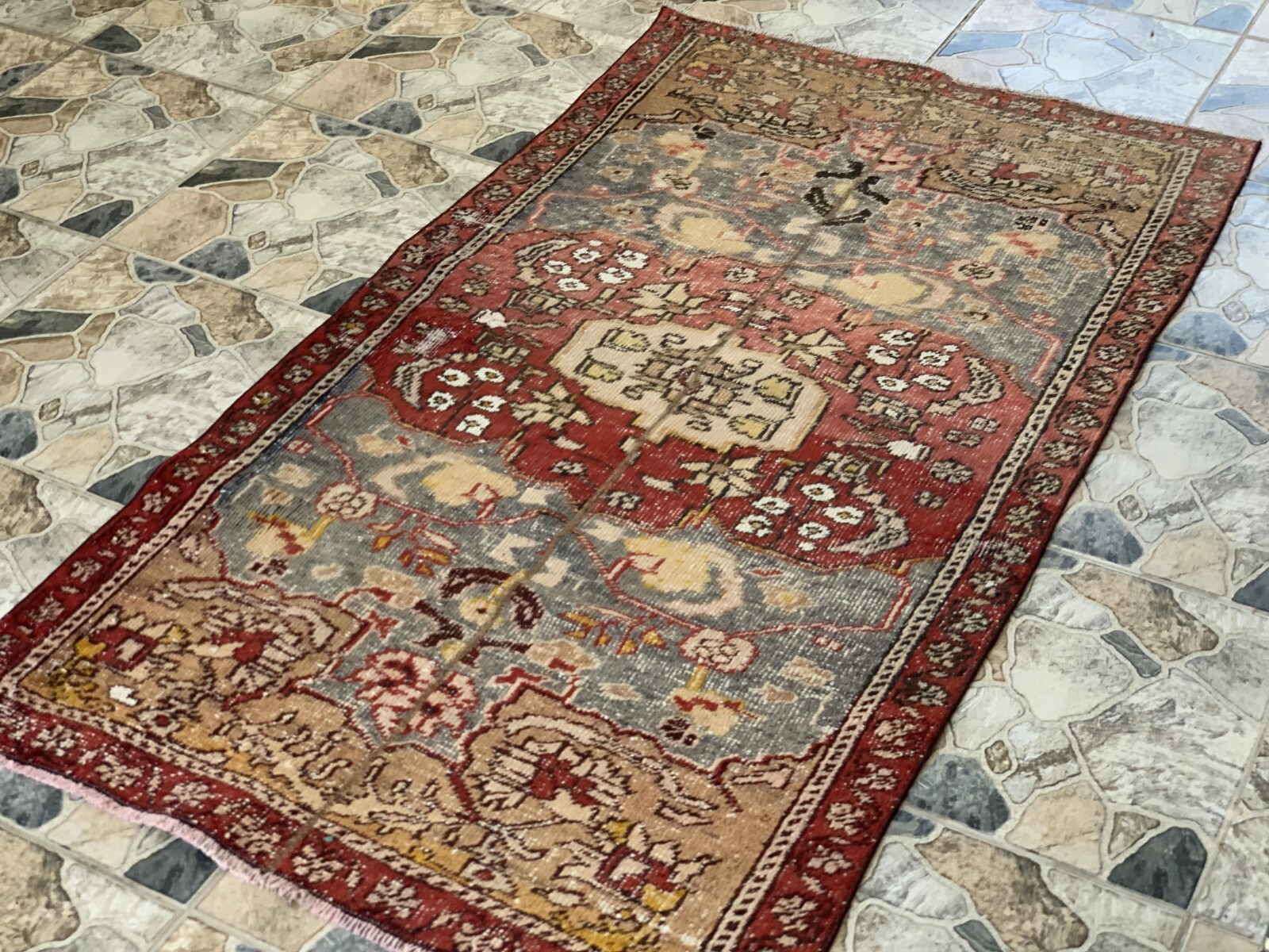 Vintage Armenian Tribal Rug | 3x6 ft | Antique Kurdish Wool Handmade Area Rug gallery
