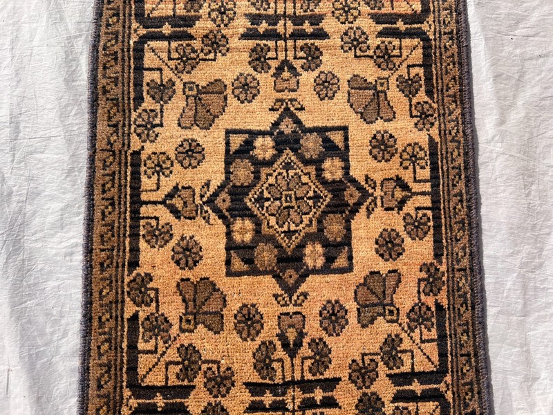 Antique Terracotta Afghan Runner Rug 2x5 Hand Knotted Turkmen Muted Wool Carpet gallery